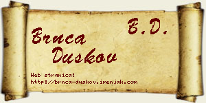 Brnča Duškov vizit kartica